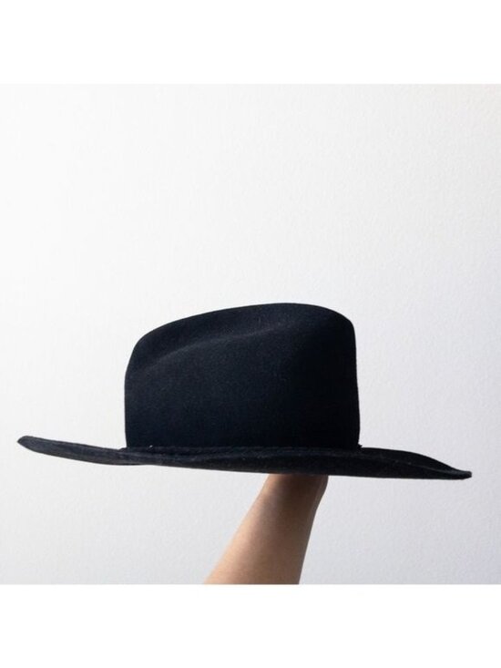 NEW Monrowe Wool Cowboy Hat S Black Western Felt Southwestern REVOLVE Exclusive main image 5
